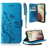 2 x RAW Customer Returns AROYI Case Compatible with Samsung Galaxy A12 M12, Retro Design PU Leather Case Protective Wallet Stand Function Video Holder Credit Card Ticket Flip Case A12 M12 Blue - RRP €20.14