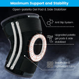 1 x RAW Customer Returns ABYON Hinged Knee Brace, Open Patella Knee Support Adjustable with Side Stabilizers for Women and Men Knee Pain, Swollen, Meniscus Tear, Arthritis - RRP €17.93