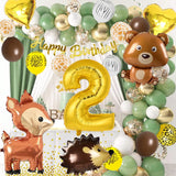 1 x RAW Customer Returns Jungle birthday decoration 2 year, forest animals children s birthday decoration, jungle birthday balloons, children s birthday party 2 year, foil balloon birthday decoration for boys girls - RRP €10.9