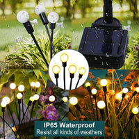 1 x RAW Customer Returns YJFWAL Firefly Solar Garden Lights Outdoor 2 Pack Firefly Lights Waterproof Swinging Garden Lights for Pathway Christmas Yard Patio Landscape Decorative, 8LED Each Warm White, 2 Pack  - RRP €17.14