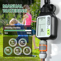 1 x RAW Customer Returns SOGUYI Watering Timer with Rain Delay Sensor, Watering Computer with 3 Watering Programs, Battery-Powered Watering Programmer with Large LCD Display, Garden Watering Timer - RRP €37.99