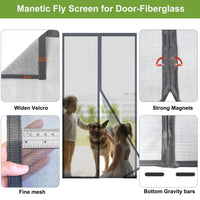 1 x RAW Customer Returns Risareyi Magnetic Fly Screen Balcony Door Without Drilling 90x210cm, Grey Reinforced Fiberglass Fly Screen Door Magnet Mosquito Net Door Insect Protection Balcony Door for Front Door Patio Door - RRP €28.99