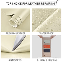 1 x RAW Customer Returns Leather repair kit milk white, 40 x 160cm artificial leather self-adhesive, leather patches self-adhesive leather patch for couch, sofa, car seat accessories, jackets, handbags - RRP €20.92