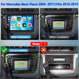 1 x RAW Customer Returns  64 GB Car Radio for Mercedes-Benz Viano 2004-2011 Vito 2010-2015 with Carplay Wireless Android Car Radio, Radio with Display 10.1 Inch Bluetooth GPS Navigation WiFi FM RDS SWC AHD Rear View Camera Mic - RRP €194.09