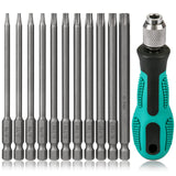 1 x RAW Customer Returns Hakkin 12 Pieces T6-T40 Torx Screwdriver Set, 1 4 100mm Long Magnetic Torx Set with Hole S2 Steel Hexagon Electric Screwdriver Bit Set for Cordless Screwdriver T20 T25 Screwdriver Set - RRP €13.1