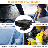 1 x RAW Customer Returns Qidoe 200W Car Heater 12v Portable Car Fan Heater 12 Volt Battery Parking Heater Fan Car Heater with Cigarette Lighter Defogger Window Heater for Camping Truck Motorhome Car - RRP €29.99