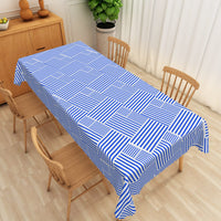 1 x Brand New Aoihrraan 153x275cm Rectangular Tablecloths Dirt-Repellent Waterproof and Wrinkle-Resistant Table Cover for Patio Picnic Party Dining Room Kitchen Cafe Home Decoration, Blue White - RRP €37.99