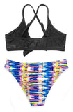 1 x Brand New SHEKINI Girls Two Piece Swimsuits Bow Decoration Adjustable Bikini Top with Triangle Beautiful Printed Bikini Bottoms Girls Swimwear For 6-14 Years 8 Years Black  - RRP €25.51