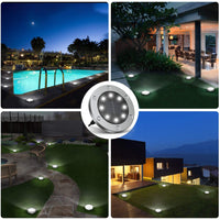 1 x RAW Customer Returns infray solar lights, solar floor lights with 8 LED, solar lamps for outdoors IP65 waterproof, path lights LED solar light garden warm white 8-pack - RRP €30.24