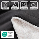 1 x RAW Customer Returns Blumtal Premium Sherpa cuddly blanket fluffy - blanket cuddly blanket 220x240 cm - Oeko-TEX certified fleece blanket 220x240 cm - living cuddly blanket - wool blanket 220x240 - plush blanket in anthracite - RRP €42.66