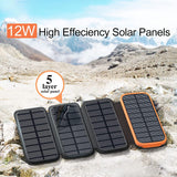 1 x RAW Customer Returns Solar Power Bank 26800mAh, CONXWAN Solar Charger with 4 Panels and 3 Outputs Portable Charger USB C Fast Charging External Battery for Smartphones Tablets and Camping - RRP €33.43