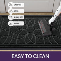 1 x RAW Customer Returns DEXI outdoor doormat non-slip 44 75 cm, dirt trapper mat outdoor washable, weatherproof doormat outside inside, for front door, balcony or patio door, black - RRP €29.99