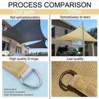 1 x RAW Customer Returns HENG FENG Rectangular HDPE Sail Awning 4x5m Breathable Sun Shade Sail UV Protection for Outdoor Garden Terrace Sand Color - RRP €62.83