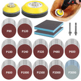 1 x RAW Customer Returns pomsare 120 pieces sanding discs pad, 50 mm 75 mm sandpaper velcro, sanding attachment for cordless screwdriver drill, 80 120 180 240 320 480 600 800 1000 1200 1500 3000 automobile wood furniture painting - RRP €22.16