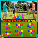 1 x RAW Customer Returns DAOUZL 3 in 1 party throwing game, ring toss game set, games garden games with ball, ring, bean bag toss game set, outdoor games for children, garden games for children from 6, light up throwing games outdoor - RRP €25.78