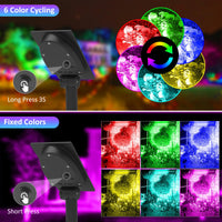 1 x RAW Customer Returns T-SUNUS Colorful Garden Solar Spotlights, RGB Decorative Solar Garden Lights with 6 Colors IP65 Waterproof Outdoor Solar Lamp for Courtyard Pathway Trees Christmas - RRP €20.16