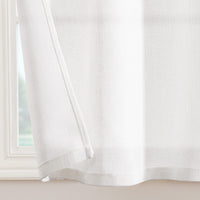 1 x RAW Customer Returns TOPICK panel curtain linen bistro curtain kitchen curtains flax semi-transparent light filtering paired scarves modern panel curtains for living room country house small windows set of 2 65 x 90 cm white - RRP €25.99