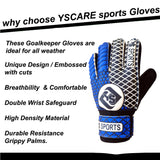 13 x Brand New YSCARE Sports Football Goalkeeper Gloves for Adults and Children, Excellent Safety, Functionality and Wearability - Training and Recreational Games - Football Football for Boys and Youth 6, Blue  - RRP €123.37