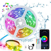 2 x RAW Customer Returns CILIENG LED strip 5M, IP65 RGB LED strip waterproof with remote control and APP, 16 million colors color changing LED fairy lights sync with music, flexible LED strip for TV party Halloween decoration - RRP €29.24