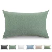 1 x RAW Customer Returns TOCOMOA pillowcase 40x70 cm set of 2 - 100 washed cotton pillowcases, linen look and breathable pillowcase, green pillowcase with zipper - RRP €16.13