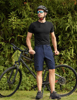 1 x RAW Customer Returns Cycorld MTB Pants Men s Cycling Pants, Quick-drying MTB Shorts Men s Mountain Bike Pants Baggy Bike Shorts, Breathable Cycling Pants with Adjustable Velcro Fasteners Navy Blue Blue Pad, S  - RRP €44.99