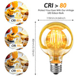 1 x RAW Customer Returns WEDNA E27 LED Vintage Light Bulb, 6W G80 LED Lamp, Retro Antique Bulb, 2700K Warm White, 700lm, Not Dimmable, Amber Glass Decorative Edison Bulbs and Retro Lighting - Pack of 4 - RRP €24.99