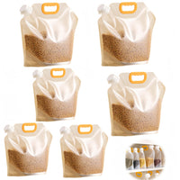 1 x RAW Customer Returns 6pcsFood Storage Bags, Grain Moistureproof Sealed Bag, Stand Up Food Bags Large Reusable Sealed Bag with Handle and Cap BPA Free - RRP €19.79