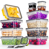 2 x RAW Customer Returns GoMaihe food storage containers with lids, pack of 26 13 containers 13 lids , airtight plastic storage containers, freezer containers set for kitchen storage and organization, microwave and freezer safe, BPA free - RRP €53.08