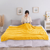 8 x Brand New MIULEE Blanket Grainy Sherpa Blanket Fluffy Blanket Double Wool Blanket Flannel Lamb Blanket Soft Bedspread Bed Throw for Sofa Couch Living Room 125 x 150 cm Golden Yellow - RRP €235.92