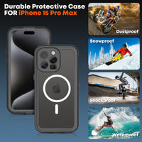 1 x RAW Customer Returns BDIG Case for iPhone 15 pro max Waterproof, 360 Degree All-Round Protection with Built-in Screen Protector TPU Bumper IP68 Shockproof Cell Phone Case Protective Case Compatible with iPhone 15 pro max 6.7 , Black - RRP €20.12