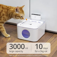 1 x RAW Customer Returns Petace Cat Fountain with Motion Sensor, 3L Cordless Cat Drinker, Battery-Powered Cat Water Fountain, Silent Cat Water Dispenser - RRP €37.99