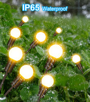 3 x RAW Customer Returns Pack of 8 solar lights for outdoor garden, 64LED fireflies, USB rechargeable and IP65 waterproof Firefly solar lights for outdoor garden, 8 light modes, 4 brightness levels, 1200 mAh battery - RRP €57.57