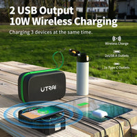 1 x RAW Customer Returns UTRAI Car Battery Starter 12V 3600A 27000mAh, with 10W Wireless Charging for the Smartphone, Emergency Car Starter up to All Gas or 8.5L Diesel with LCD Display Battery Starter - RRP €78.68