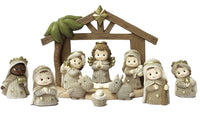 1 x RAW Customer Returns PABEN Children s Nativity Scene Nativity Set complete with resin hut, Havana color - RRP €48.5