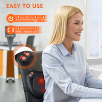 1 x RAW Customer Returns Shiatsu massager, massage cushion for neck, shoulder, back, back massager with rotating massage heads with heat function for office, home, Mother s Day gift - RRP €39.99