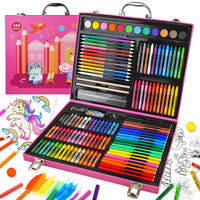 1 x RAW Customer Returns PENCCOR Premium Painting Set Deluxe - 184 Pieces - Painting Case for Children Beginners Great Colored Pencil Set, Watercolors, Oil Pastels, Drawing Pens, Pencils as a Drawing Set - RRP €27.99