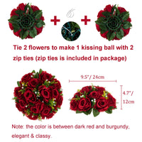 1 x RAW Customer Returns BLOSMON Bouquet Flower Arrangements Artificial Decoration Rose 6 Pcs Carmine Red Artificial Bouquet Flowers Table Decoration Flower Ball Valentine s Day Bouquet Real Roses for Wedding Mother s Day Gift - RRP €53.98