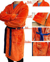 1 x RAW Customer Returns IUTOYYE Men s Sleepwear Pajamas Bathrobe Super Soft Bathrobe Shawl Collar Sleepwear Orange L-XL  - RRP €49.99