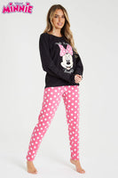 1 x RAW Customer Returns Disney Pajamas Women Long, Stitch Pyjama Women Set Black Pink Minnie, M  - RRP €28.75