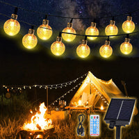 1 x RAW Customer Returns SALCAR Solar Fairy Lights Outdoor 60 LED, 15M Solar Fairy Lights Outdoor 8 Modes IP44 Waterproof Crystal Balls Outdoor Fairy Lights Solar for Garden, Patio, Balcony, Wedding-Warm White - RRP €23.18