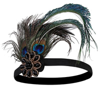 1 x RAW Customer Returns BABEYOND Women s 1920s Headband Peacock Feather 21s Style Flapper Hairband Inspired by Great Gatsby Women s Costume Accessories Style 2 - RRP €17.14