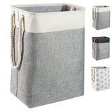 1 x RAW Customer Returns BrilliantJo large laundry basket 78L, foldable laundry hamper with rope handles storage container suitable for bedroom laundry room bathroom 60 x 42 x 31 cm beige grey - RRP €18.99