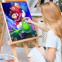 5 x Brand New SENQAO Mario Painting by Numbers Adults Children with Frame, Painting by Numbers from 5 6 7 9 Years Girls, Diy Set Adults Acrylic Paints Hand Painted Oil Painting Canvas for Home D cor, 20 x 30 cm - RRP €102.0