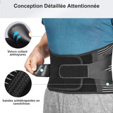 1 x RAW Customer Returns Freetoo Lumbar Support Belt, Holds Lumbar and Back Pain, 4 Springs Support, Double Strap Adjustable for Women and Men - RRP €26.4