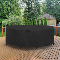 1 x RAW Customer Returns Gutsbox Garden Furniture Cover Waterproof Cover for Garden Furniture 420D Oxford Protective Cover, Anti-UV Dustproof Windproof Tarpaulin for Garden Furniture Patio Furniture, Round, 180x90cm - RRP €31.6