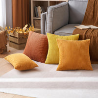 1 x RAW Customer Returns MIULEE Set of 2 Cushion Covers Corduroy Cushion Cover Decorative Pillowcase Sofa Cushion Couch Cushion Throw Pillow Decorative Pillowcase Decorative Cushion Cover with Hidden Zipper 60 x 60 cm Orange - RRP €27.49