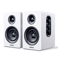 1 x RAW Customer Returns Sanyun SW208 3 Active Bluetooth 5.0 Bookshelf Speakers - 60W Carbon Fiber Speaker Unit - Built-in 24-bit DAC - Dynamic 3D Surround Sound - 2.0 Computer PC Monitor Pair, White  - RRP €79.99