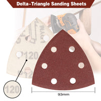 1 x RAW Customer Returns STEBRUAM Delta Sanding Triangle, 70 Pieces Triangle Sandpaper Triangular Sanding Sheets 6 Holes 93 x 93 x 93 mm 10 x Grits 60 80 120 180 240 320 400 Sanding and Polishing for Delta Sanders - RRP €14.75