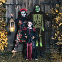 3 x Brand New TOPJOWGA Halloween Skeleton Costume, Glow In The Dark Grim Reaper Costume Children Adults, Halloween Grim Reaper Costume, Face Tattoos, Gloves, Children s Skeleton Costume for Halloween Carnival - RRP €61.92