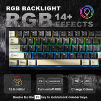 1 x RAW Customer Returns YUNZII AL66 Wireless Mechanical Keyboard, 65 Rotary Control Aluminum Gaming Keyboard Bluetooth 2.4G Wired Hot Swappable Switches, Seal Mounted RGB Keyboard for Win Mac Milk Switch, Black  - RRP €108.19